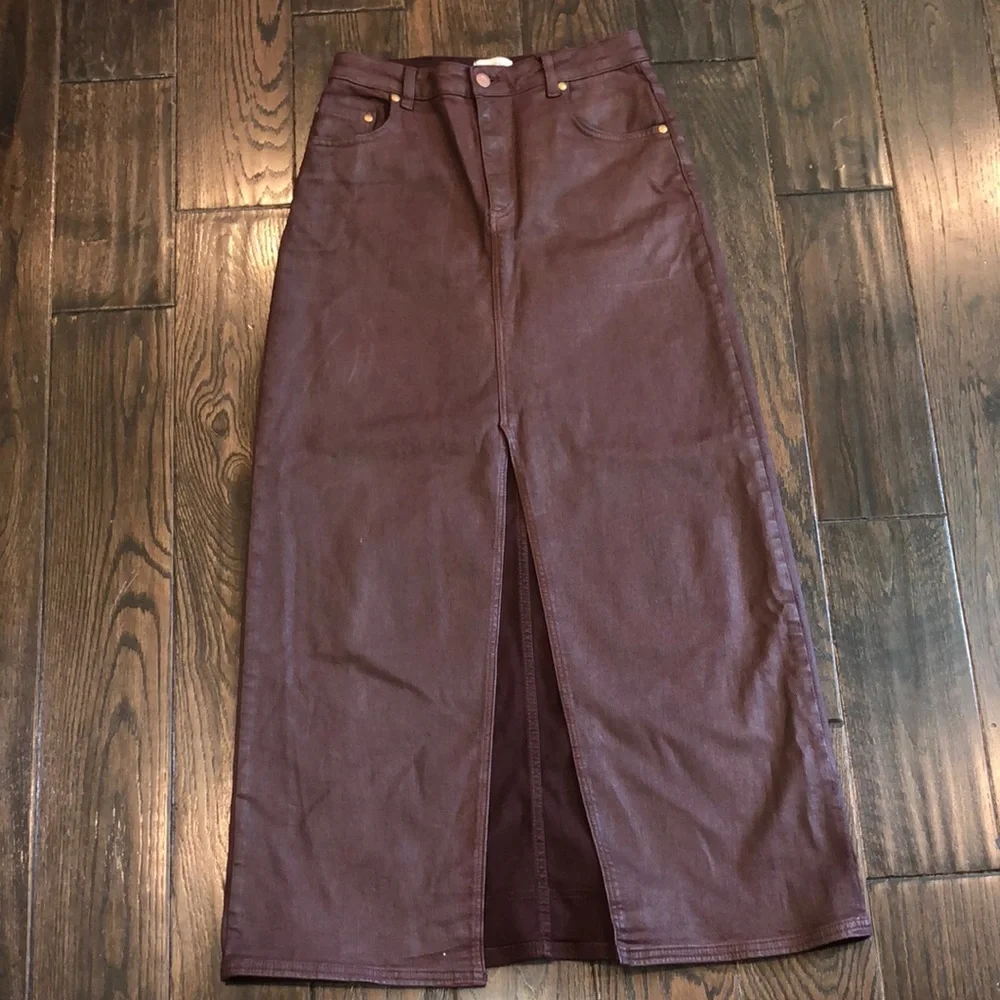 PILCRO faux leather maxi skirt size 6